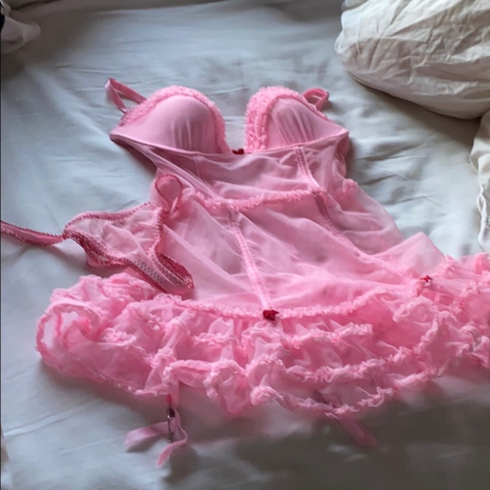 Pink Victoria’s Secret lingerie set